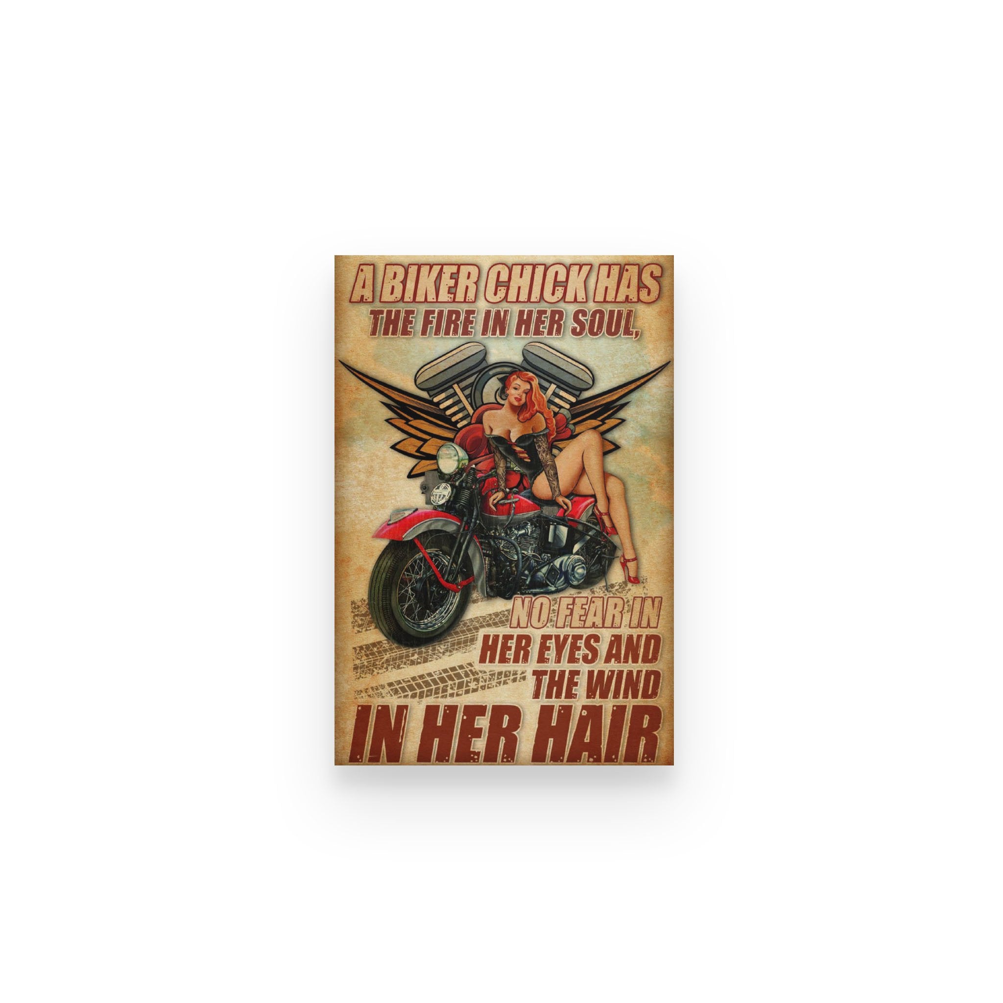 Biker Chick Has Fire In Her Soul – Poster