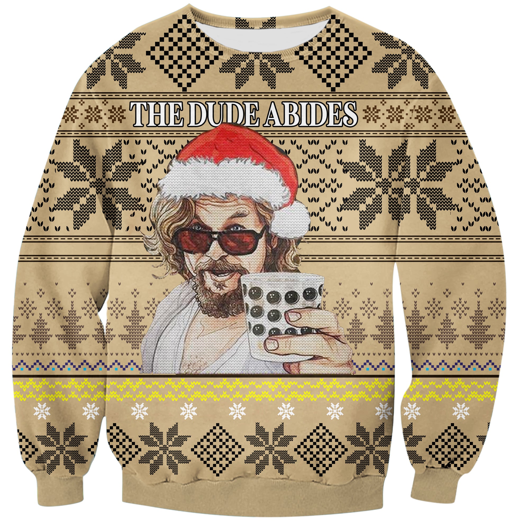 The Dude Abides Print Ugly Christmas Sweatshirt Hoodie All Over Printed Pf190