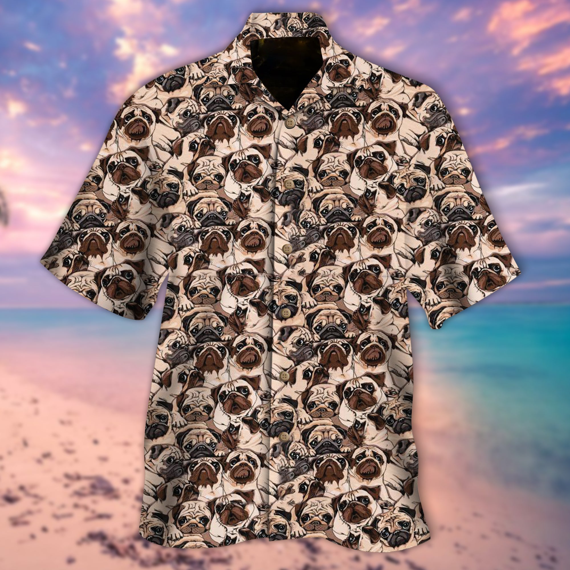 Baby Pugs Hawaiian Shirt – Mc029