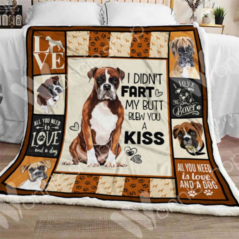 Boxer Dog Sherpa Blanket OCT1402 76O49