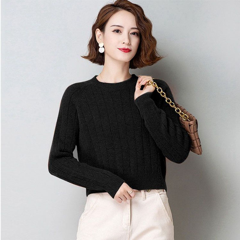 Autumn Winter Vintage Short Knitted Pullovers Fashion Loose Solid Long Sleeve Women’s Clothing Warm Casual Jumpers Sweaters 2022 alx