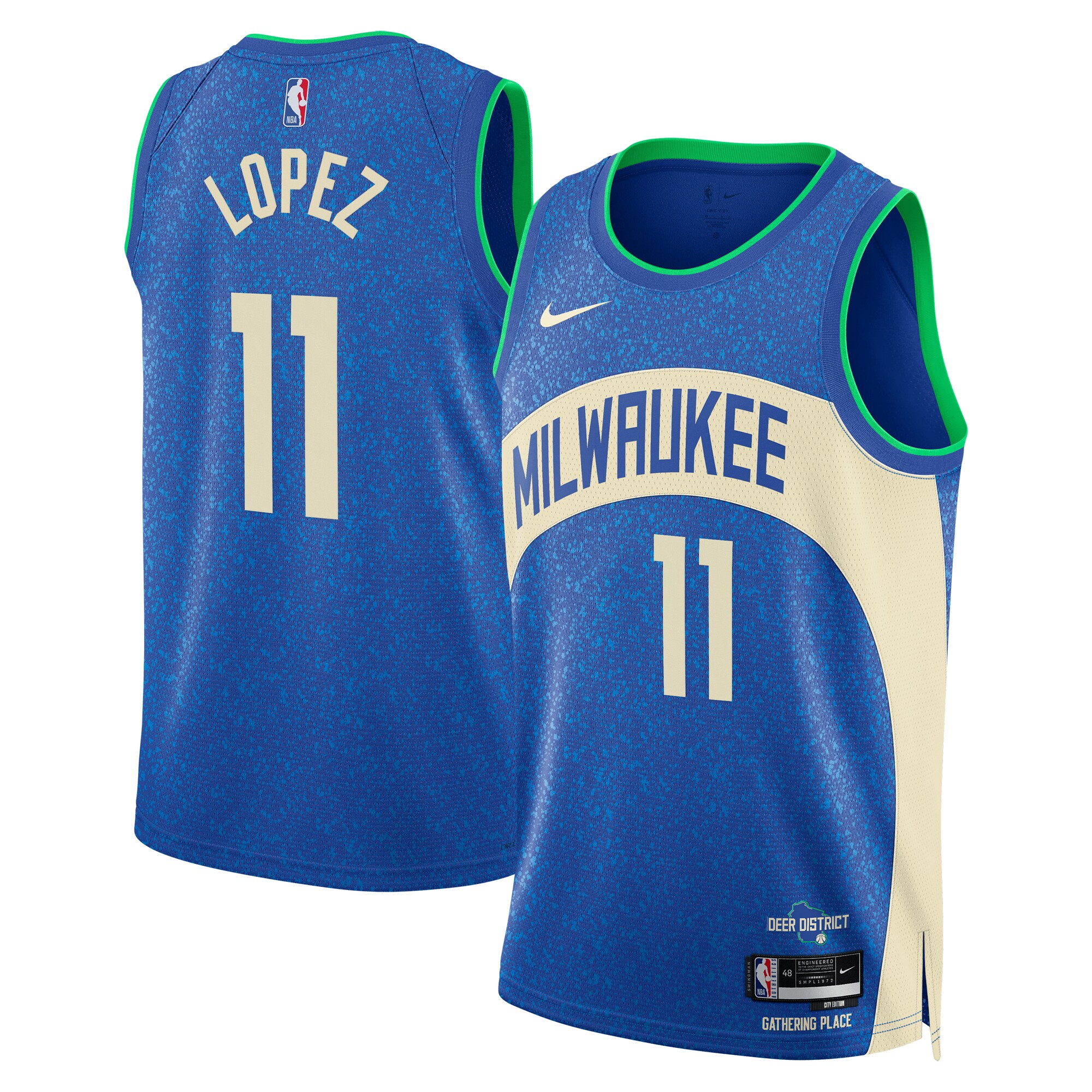 Milwaukee Bucks City Edition Swingman Jersey 23 – Royal – Brook Lopez – Unisex