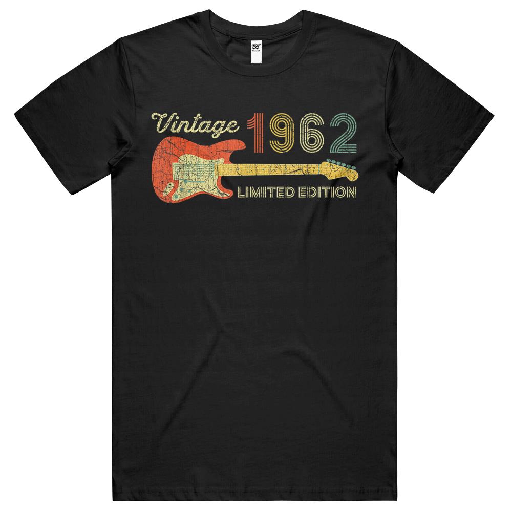 Vintage 1962 Birthday Gifts, Guitar Lovers 60Th Birthday T Shirts