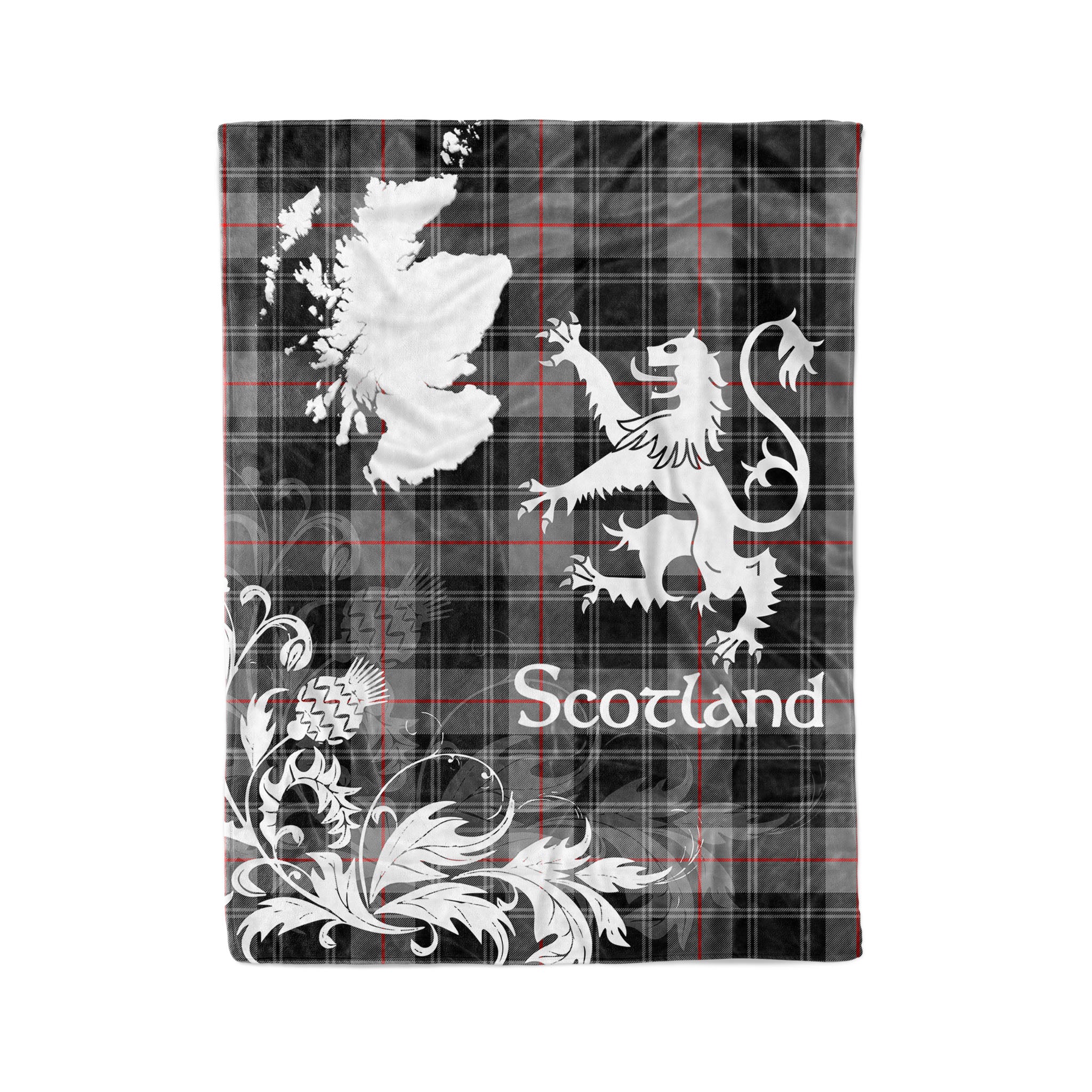 Tartan Plaid Fleece Blanket Tartan Blanket Thistle And Lion Scottish Clan Moffat Plaid Blanket