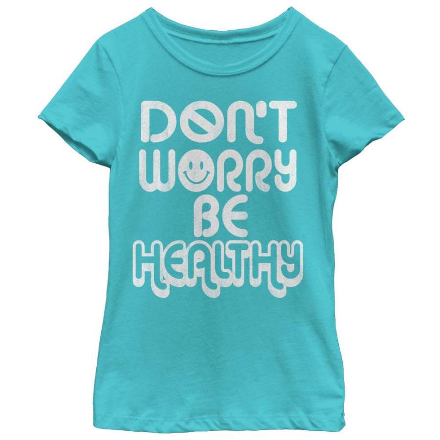 CHIN UP Girl’s Be Healthy  T Shirt Tahiti Blue