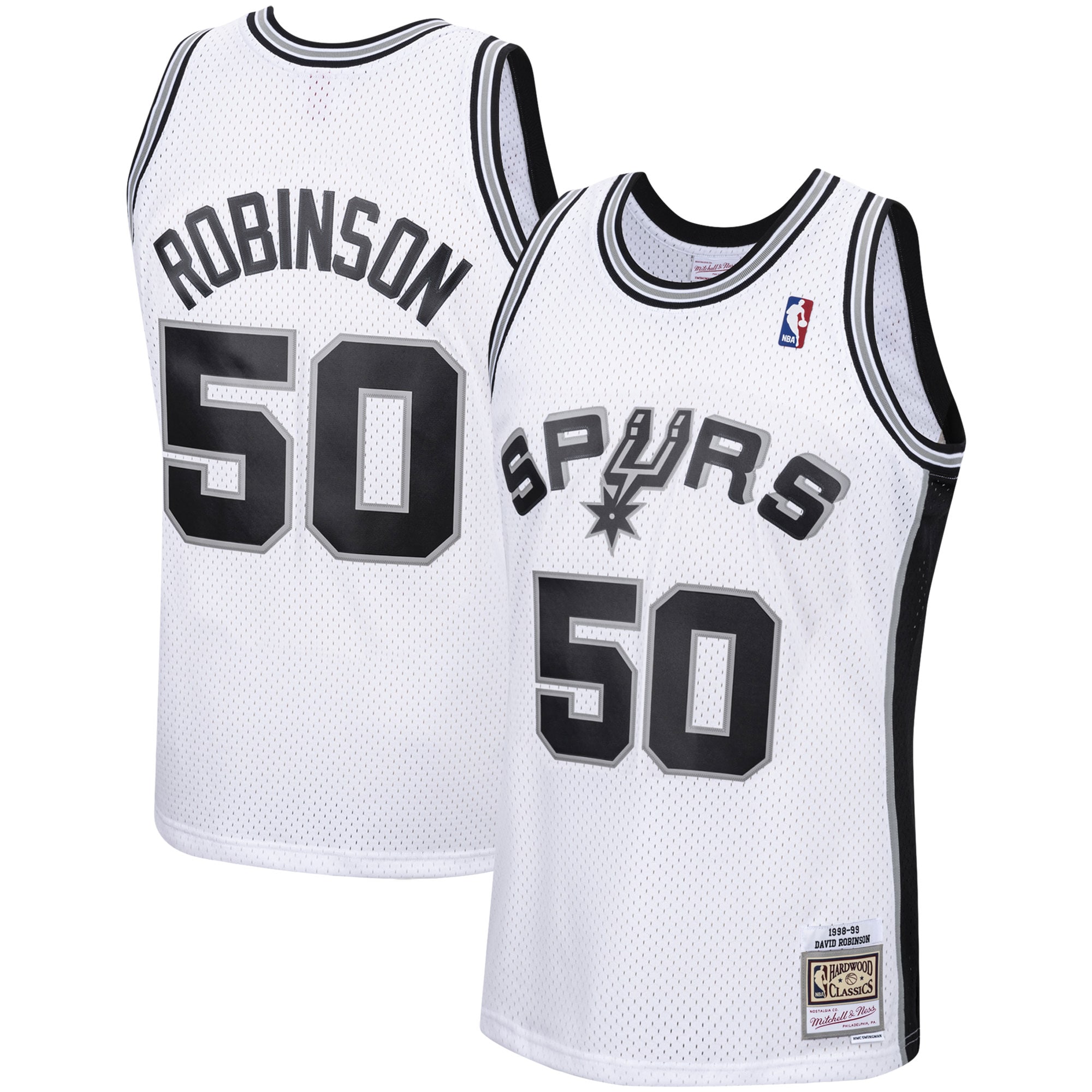 Men's Mitchell & Ness David Robinson White San Antonio Spurs 1998-99 Hardwood Classics Swingman Jersey