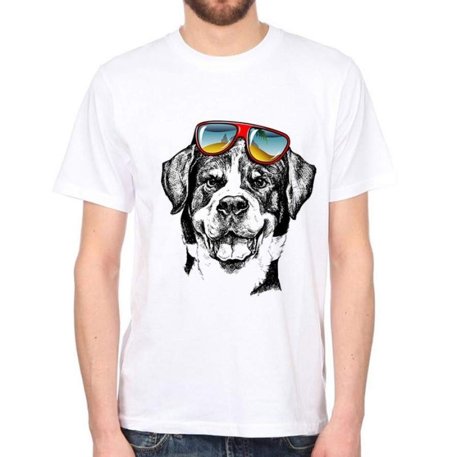 TEEHEART Novelty Cool Men Stretchable Male Animal Pug Life Printed T-Shirt Printing Cool Summer Top Tees
