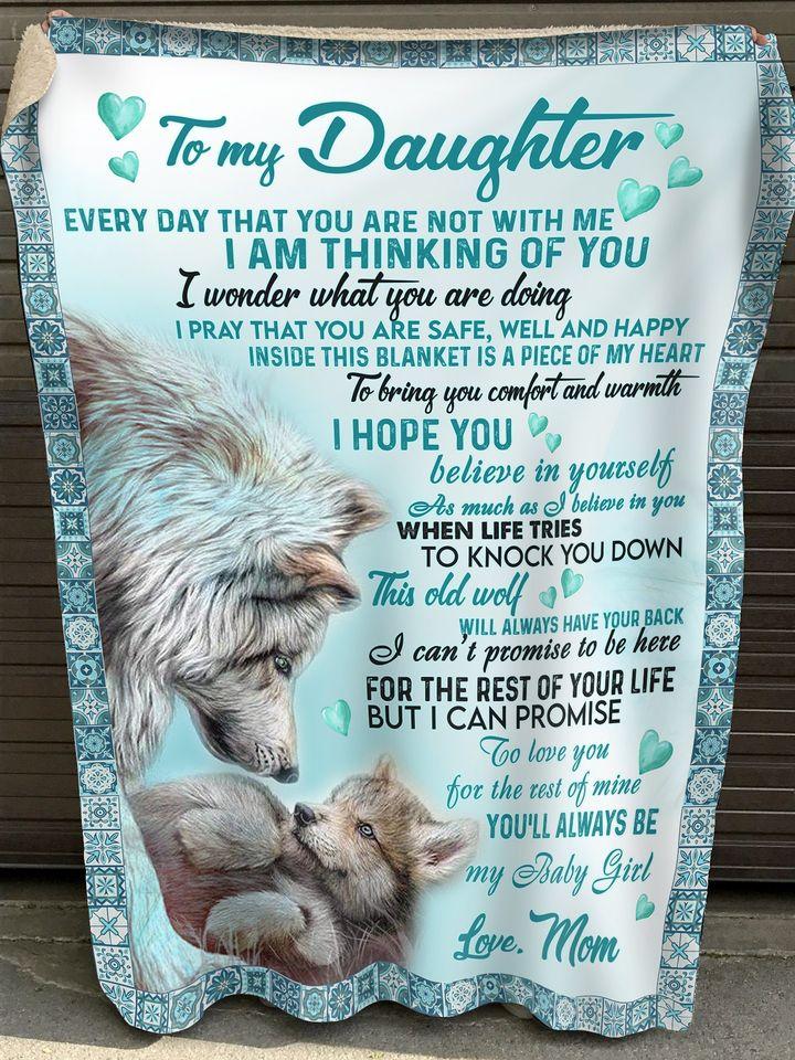 To My Daughter You’Ll Always Be My Baby Girl Fleece Blanket – Quilt Blanket, Gift For Daughter, Gift From Mom To Daughter, Home Decor Bedding Couch Sofa Soft And Comfy Cozy