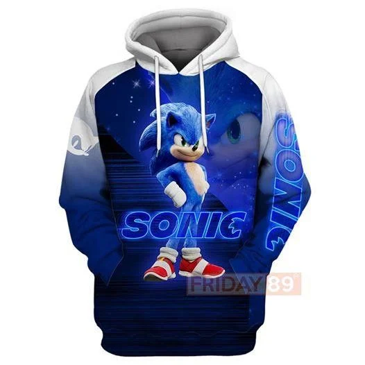 Sonic The Hedgehog 2020 Sonic 3D Hoodie