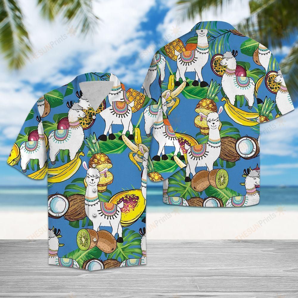 Llama Love Fruit Hawaiian Shirt Ha90881