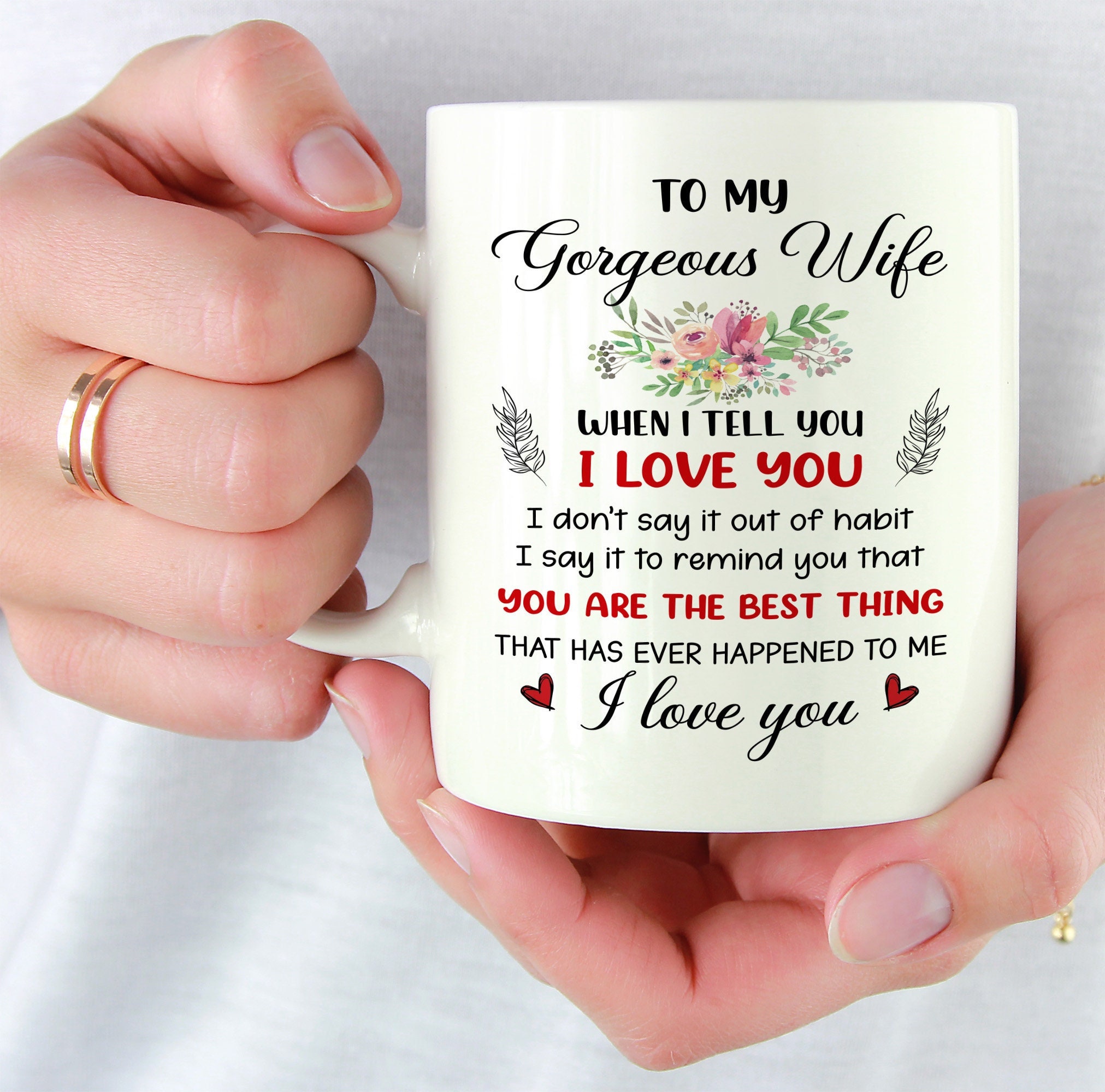 To My Gorgeous Wife Mug, Wife Valentines Day Gift For Her, Wife Anniversary Gift, Gifts For Women, Birthday Gift, Wife Gift, Coffee Mugs