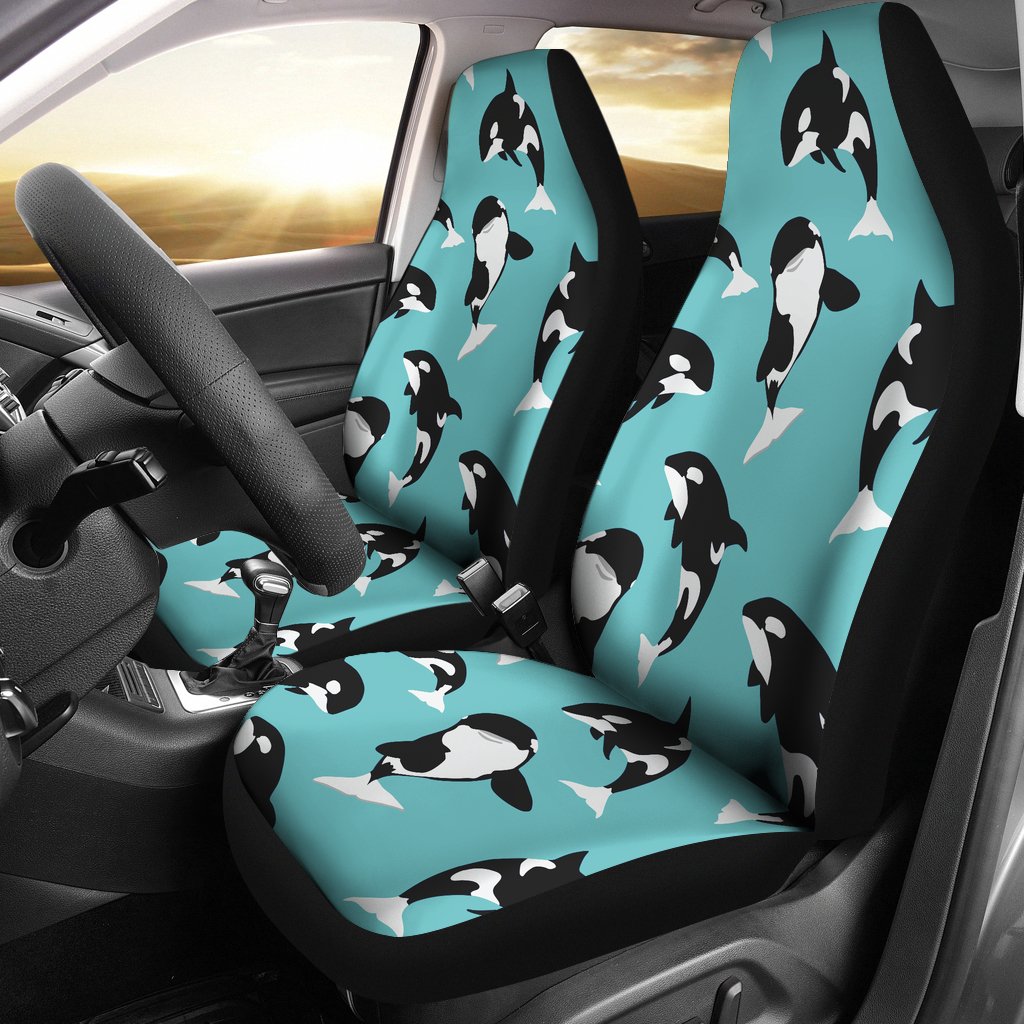 Whale Action Design Themed Print Car Seat Covers