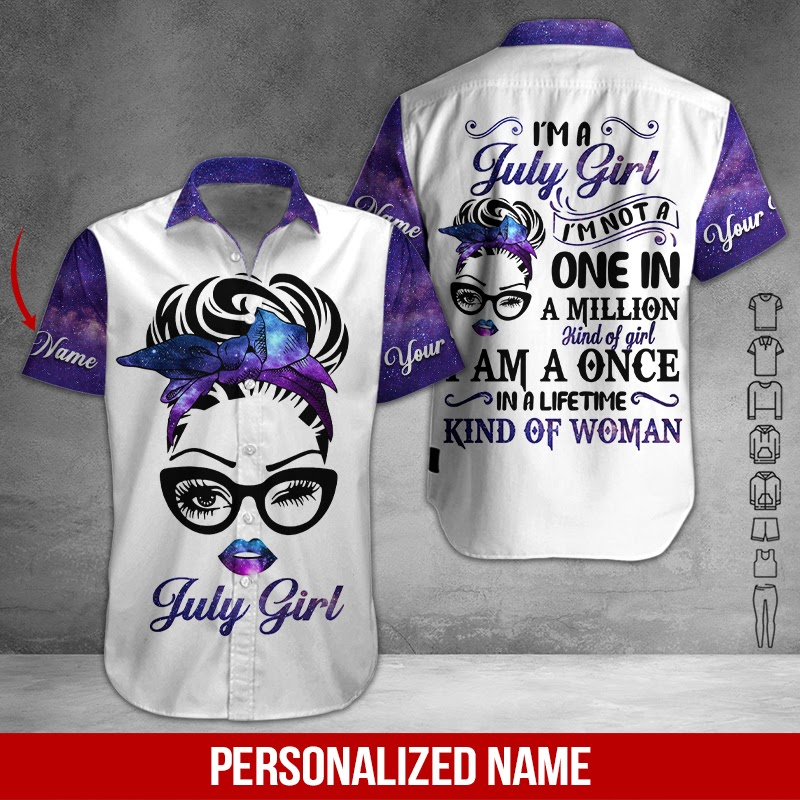 July Girl Custom Name Hawaii Shirt For Men Women Adult Ha48021