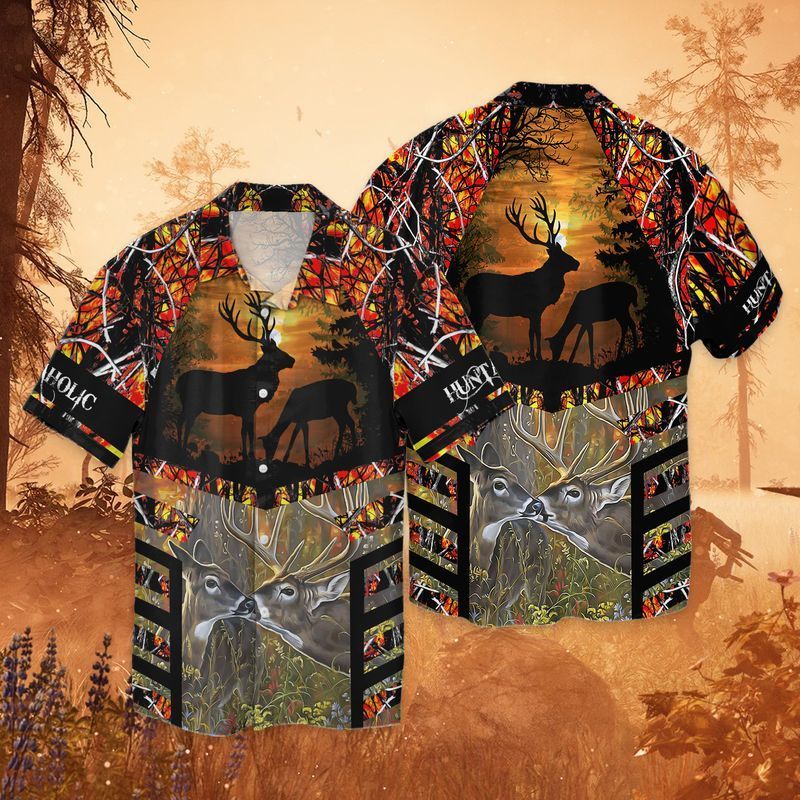 Hunting Deer 2 For Men And Women Graphic Print Short Sleeve Hawaii Casual Shirt Ha38377