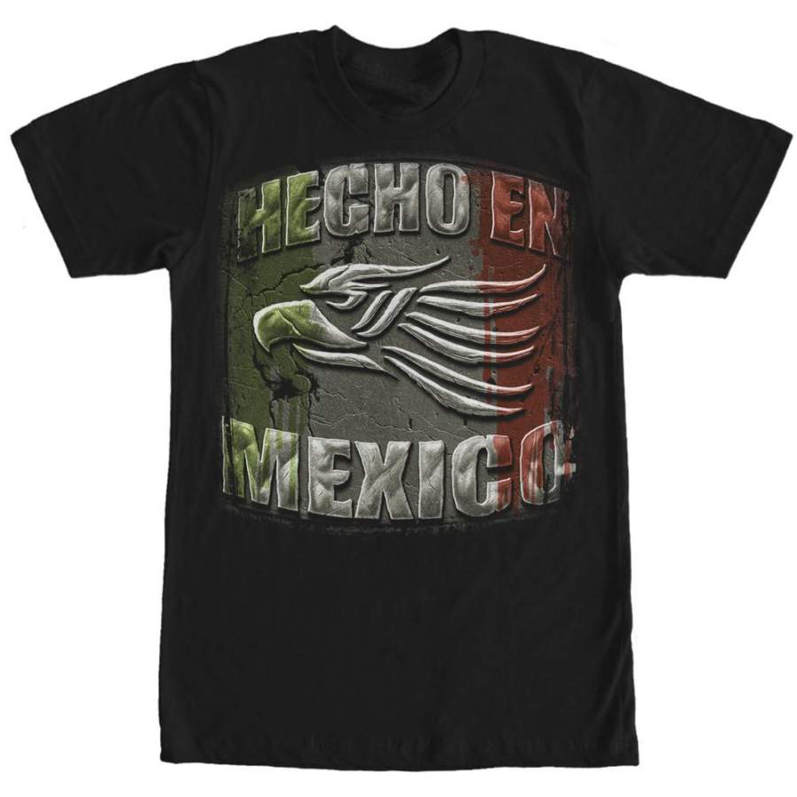 Aztlan Men’s Hecho En Mexico Eagle  T Shirt Black