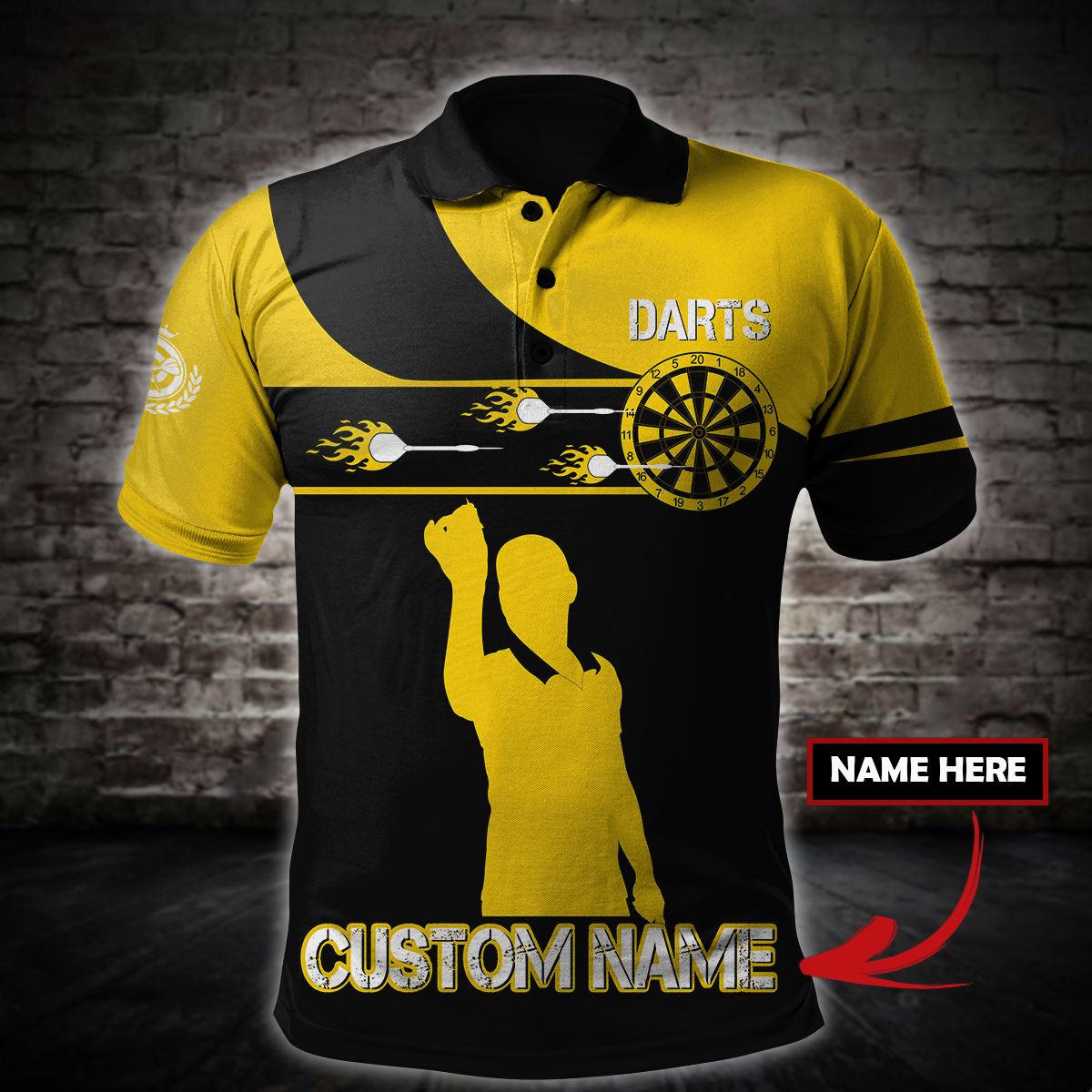 3D All Over Print Dart Polo Shirt, Custom Name Shirt For Dart Team, Player