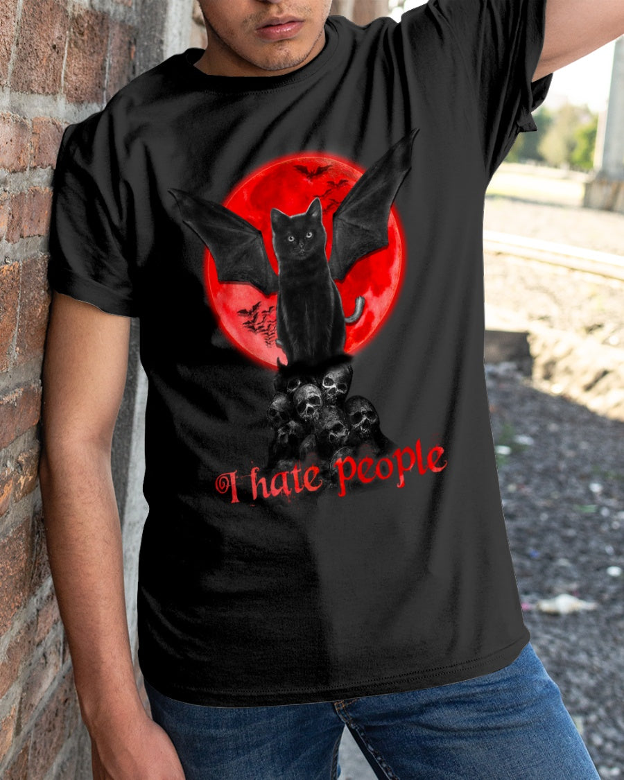 Black Cat I Hate People Gift Standard/Premium T-Shirt