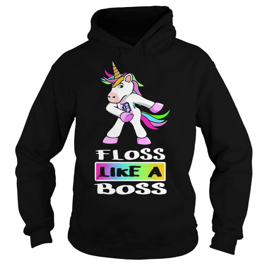 Unicorn Detroit Tigers floss like a boss Hoodie