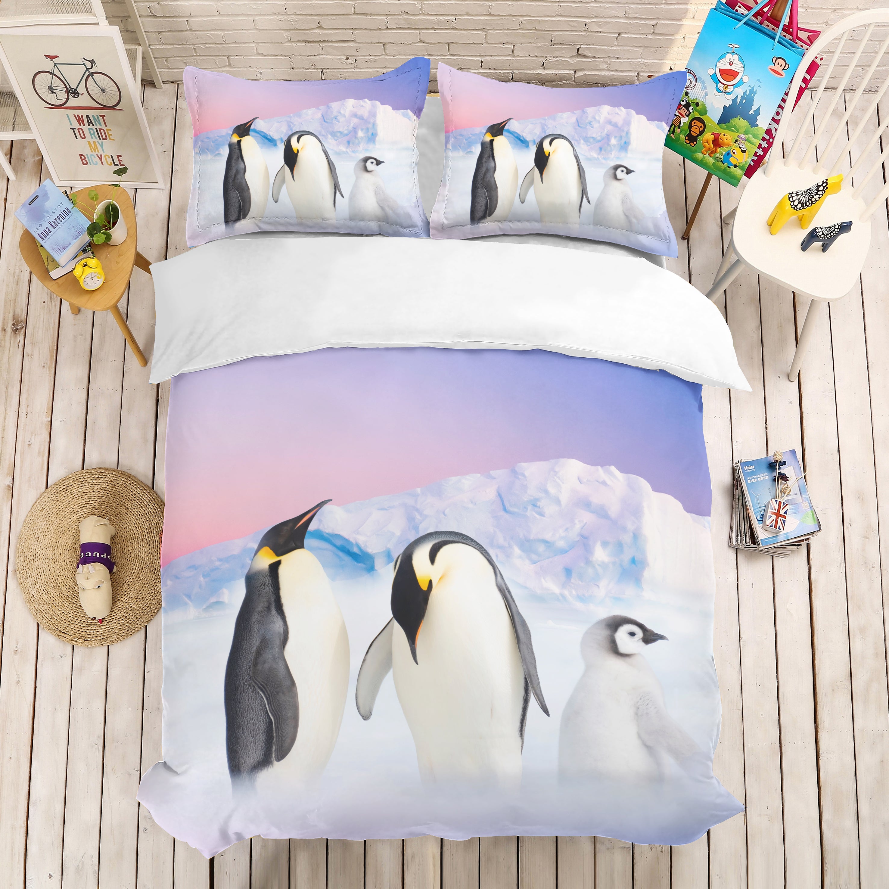 3D Polar Penguin Quilt Cover Set Bedding Set Pillowcases 63