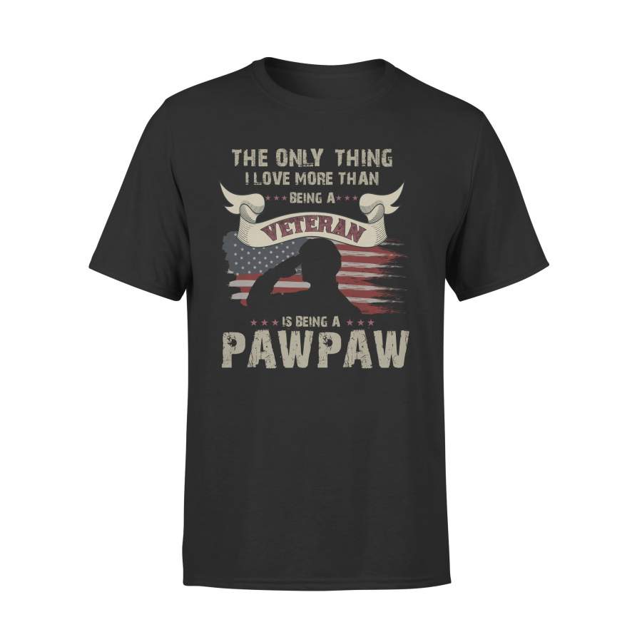 YOLOstuff The only thing I love more than being a Veteran PAWPAWE Independence Day Gifts T-shirt