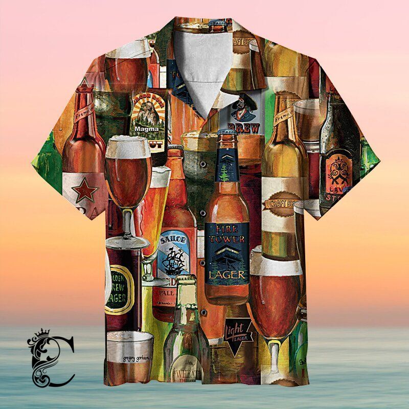 Amazing Wine Bottle Unisex Hawaiian Shirt-New