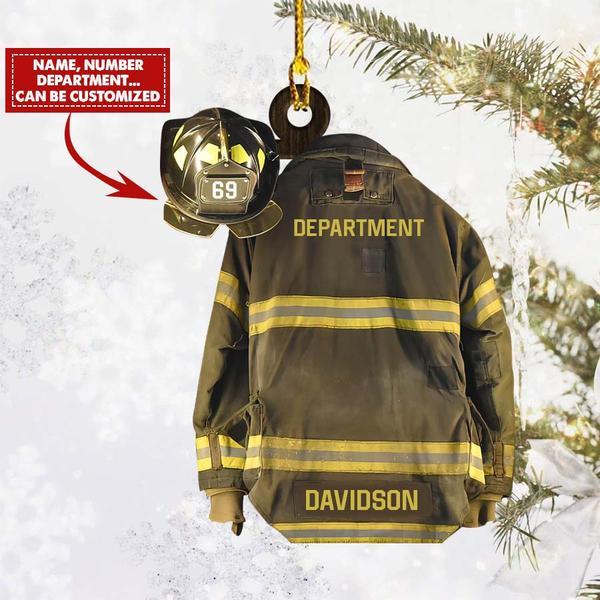 Firefighter Uniform And Helmet Ornament – Fireman Christmas Ornament