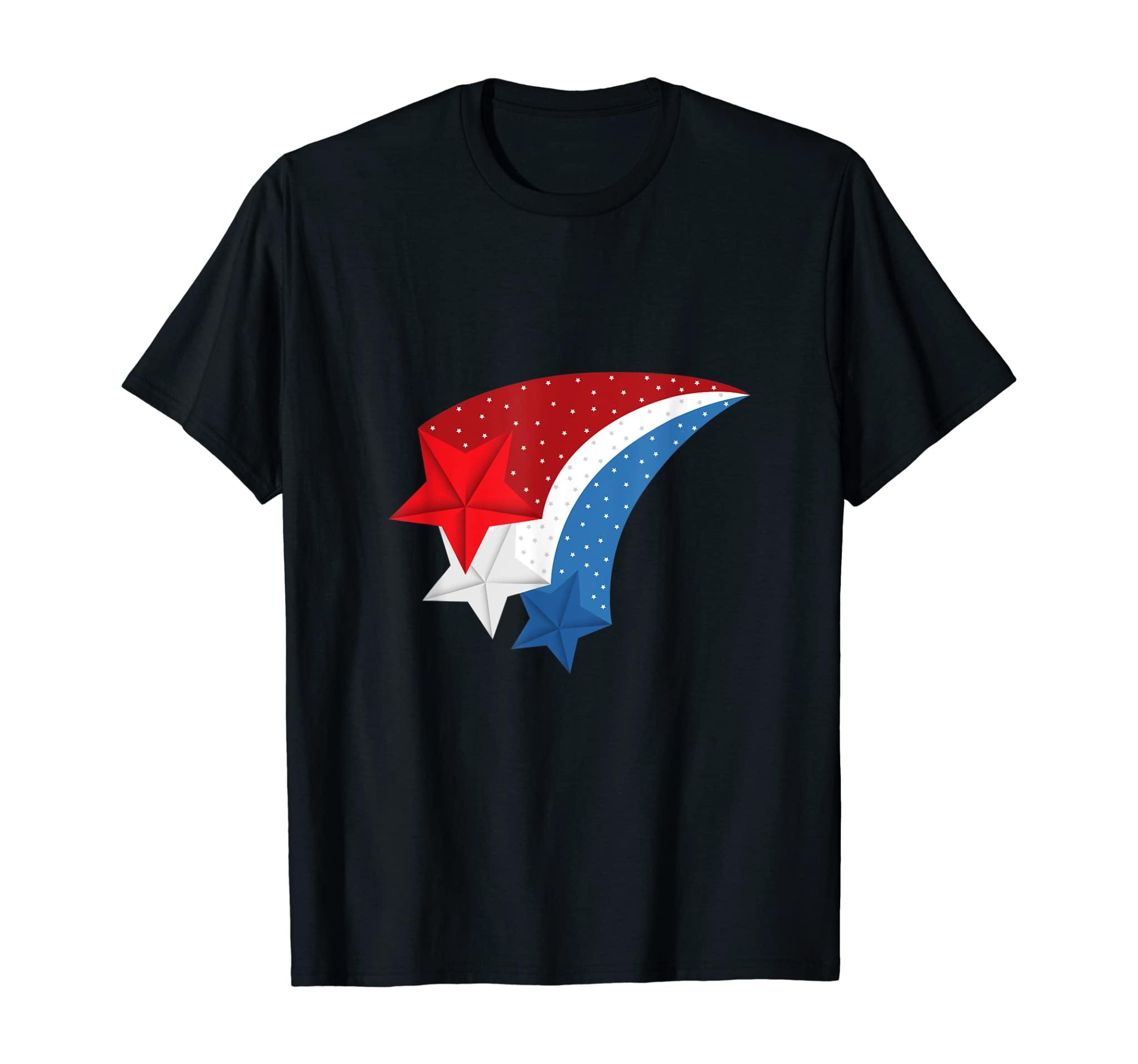 Red, White & Blue Shooting Stars Patriotic T-Shirt