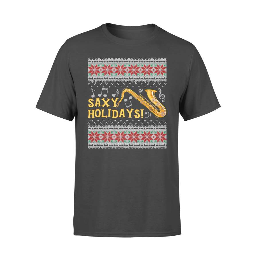 Saxy Holidays Saxophone Ugly Christmas T-shirt