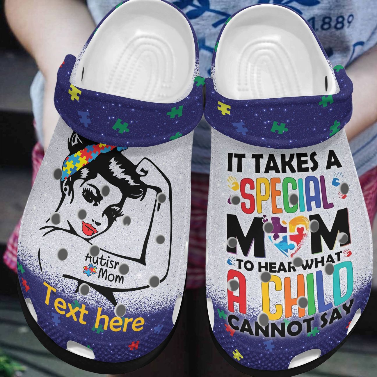 Autism Personalized Clog, Custom Name, Text, Color, Number Fashion Style For Women, Men, Kid, Print 3D Autism Mom