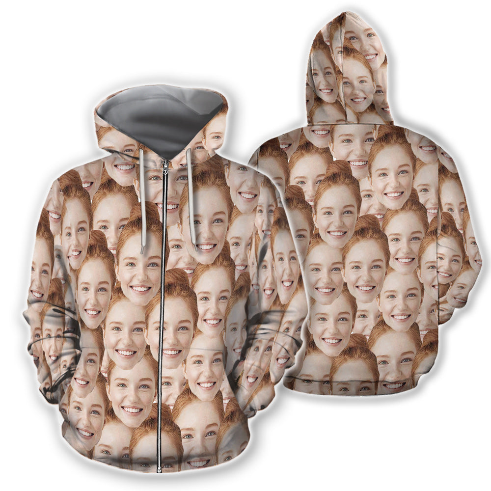 Viticstore™ Customize Girlfriend Face Funny 3XL 3D All over Printed Zip-up Hoodie