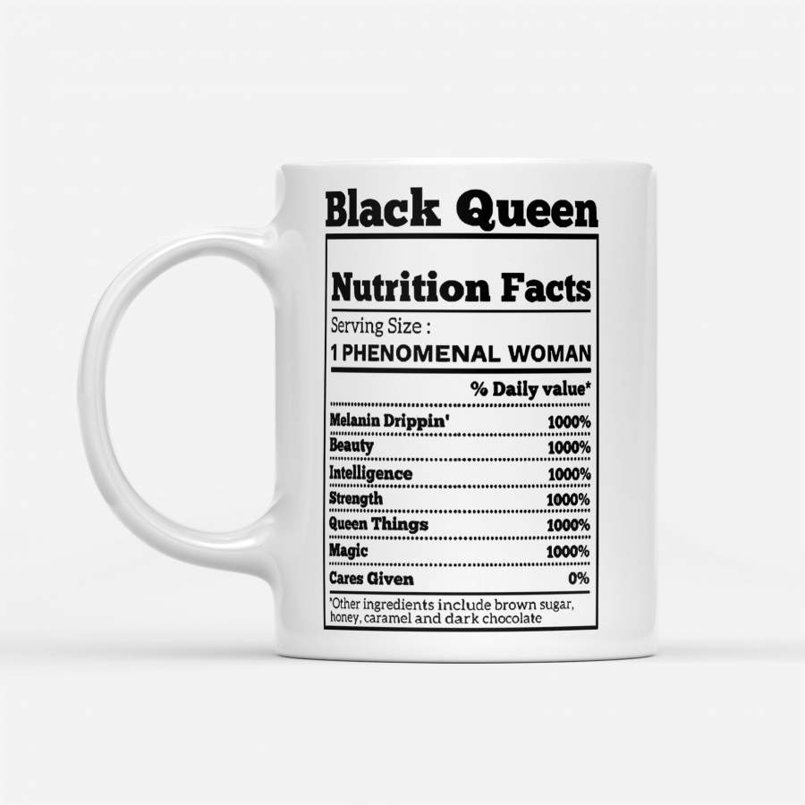 Black Queen Nutrition Facts – White Mug