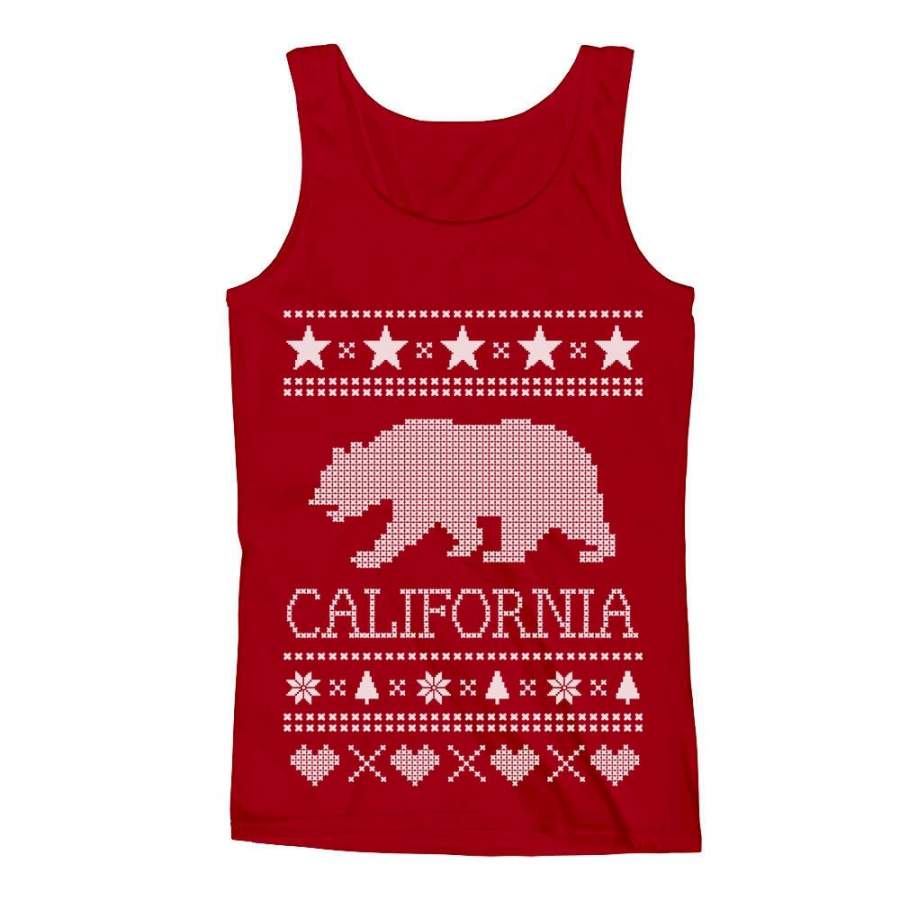 Cali Bear – California Republic Ugly Christmas Sweater Men’s Tank Top