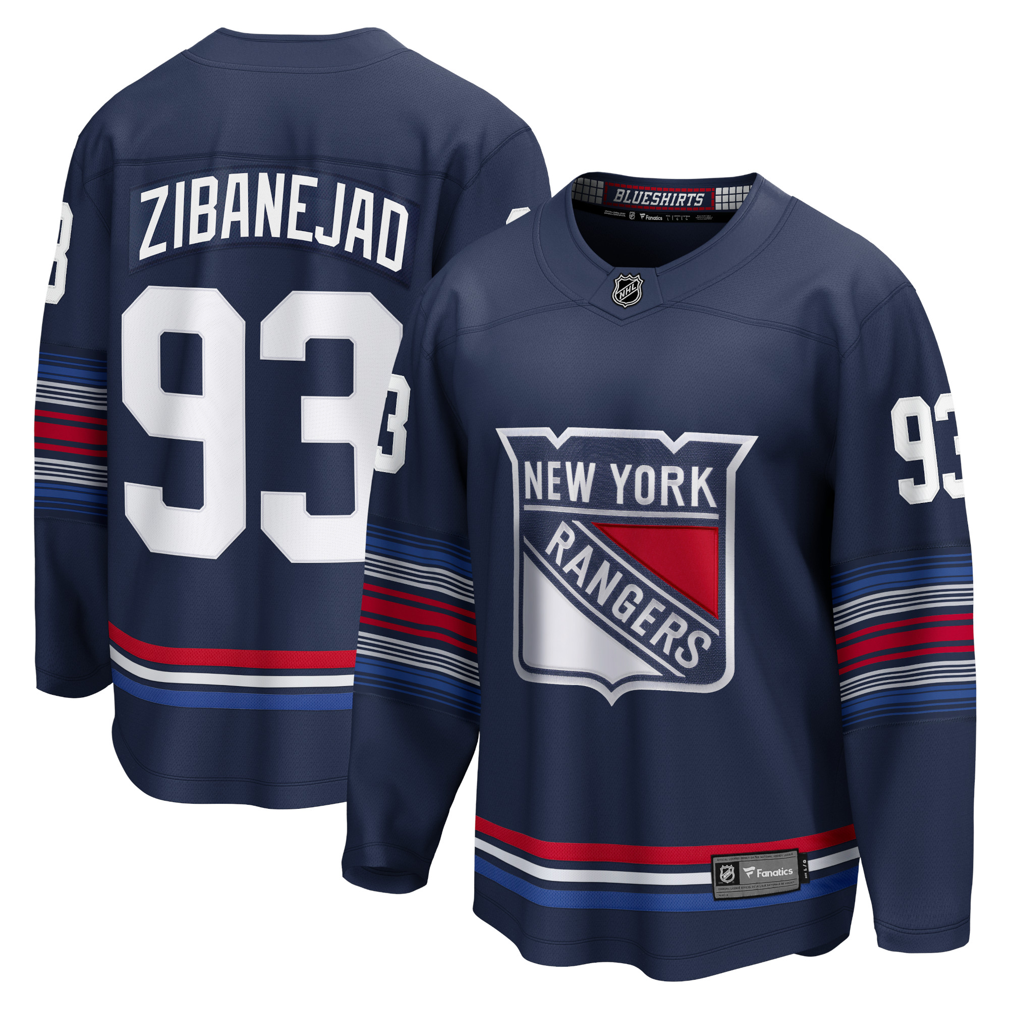 Men's New York Rangers Mika Zibanejad Navy Alternate Premier Breakaway Player Jersey