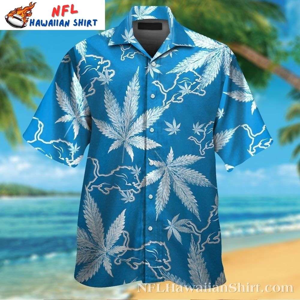 Cannabis Leaf And Lions Logo Hawaiian Detroit Lions Shirt