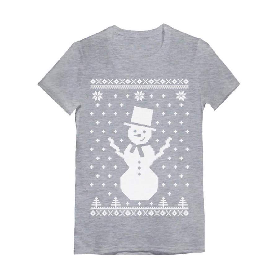 Big Snowman Ugly Christmas Sweater Holidays Cute Toddler Kids Girls’ Fitted T-Shirt