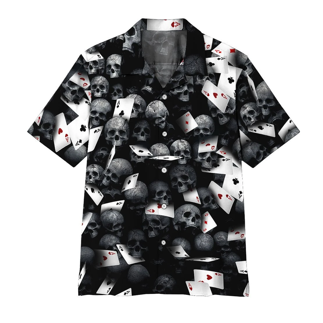 Playing Card Skull Hawaii Shirt Crazy Funny Hawaii Vintage Hawaii Ha75271