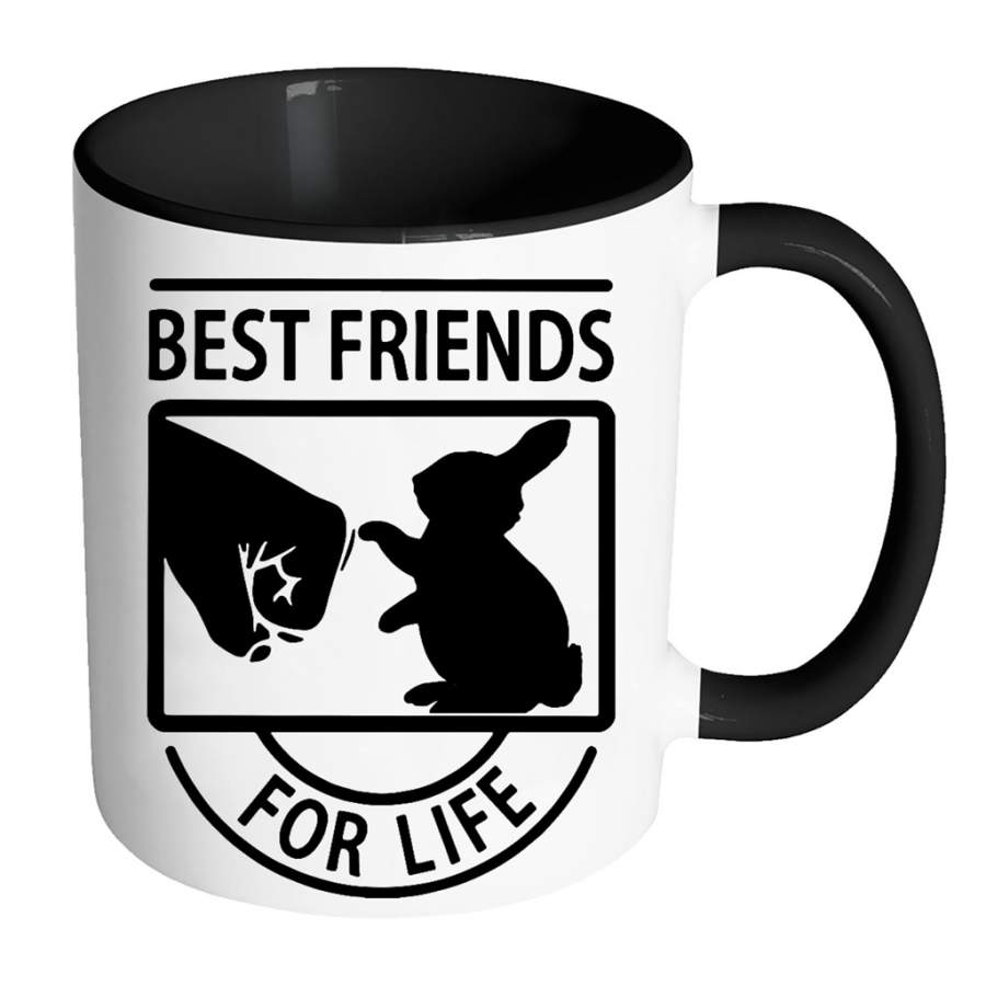 Best Friends For Life, rabbit Lover – Full-Wrap Coffee Colors Accent Mug