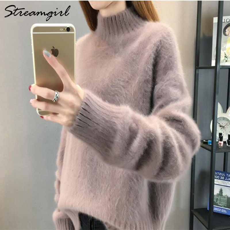 Thick Winter Sweater Women Warm White Turtleneck Fluffy Women’s Jumper Winter Pull Sweaters For Women Knitted Sweater Woman 2021 alx