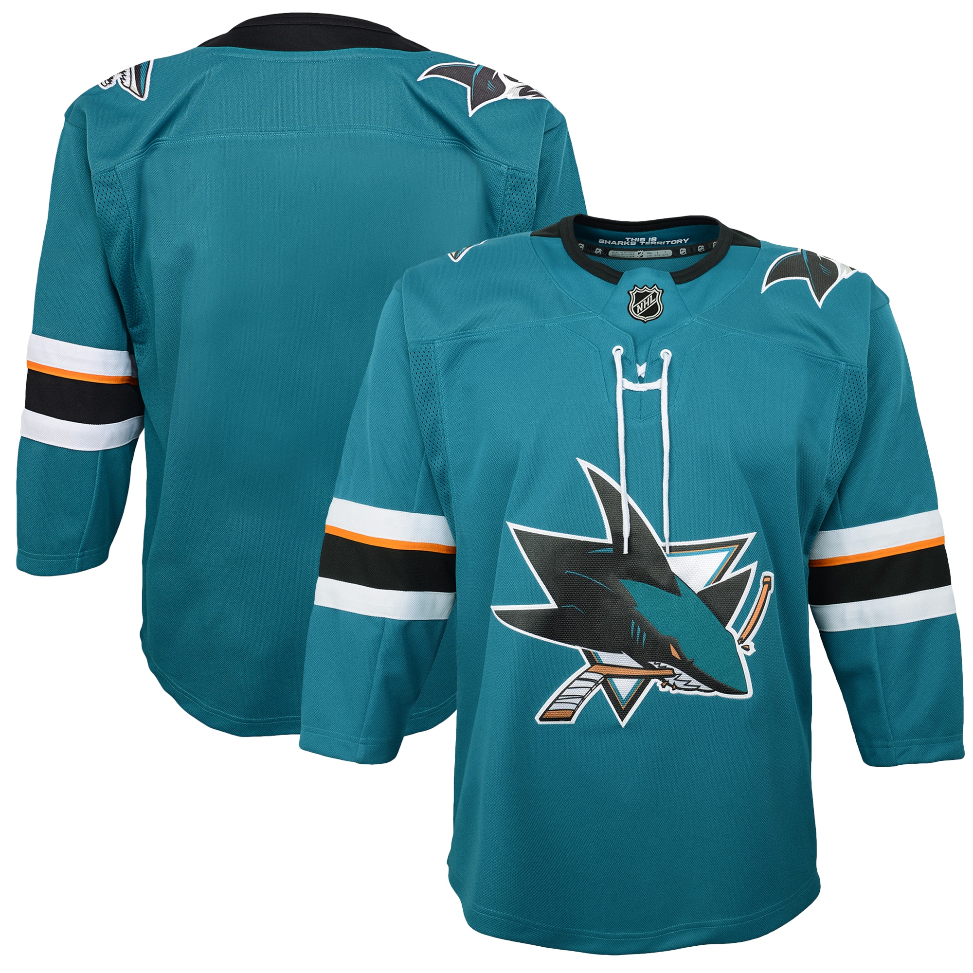 San Jose Sharks Youth Home Premier Blank Jersey – Teal