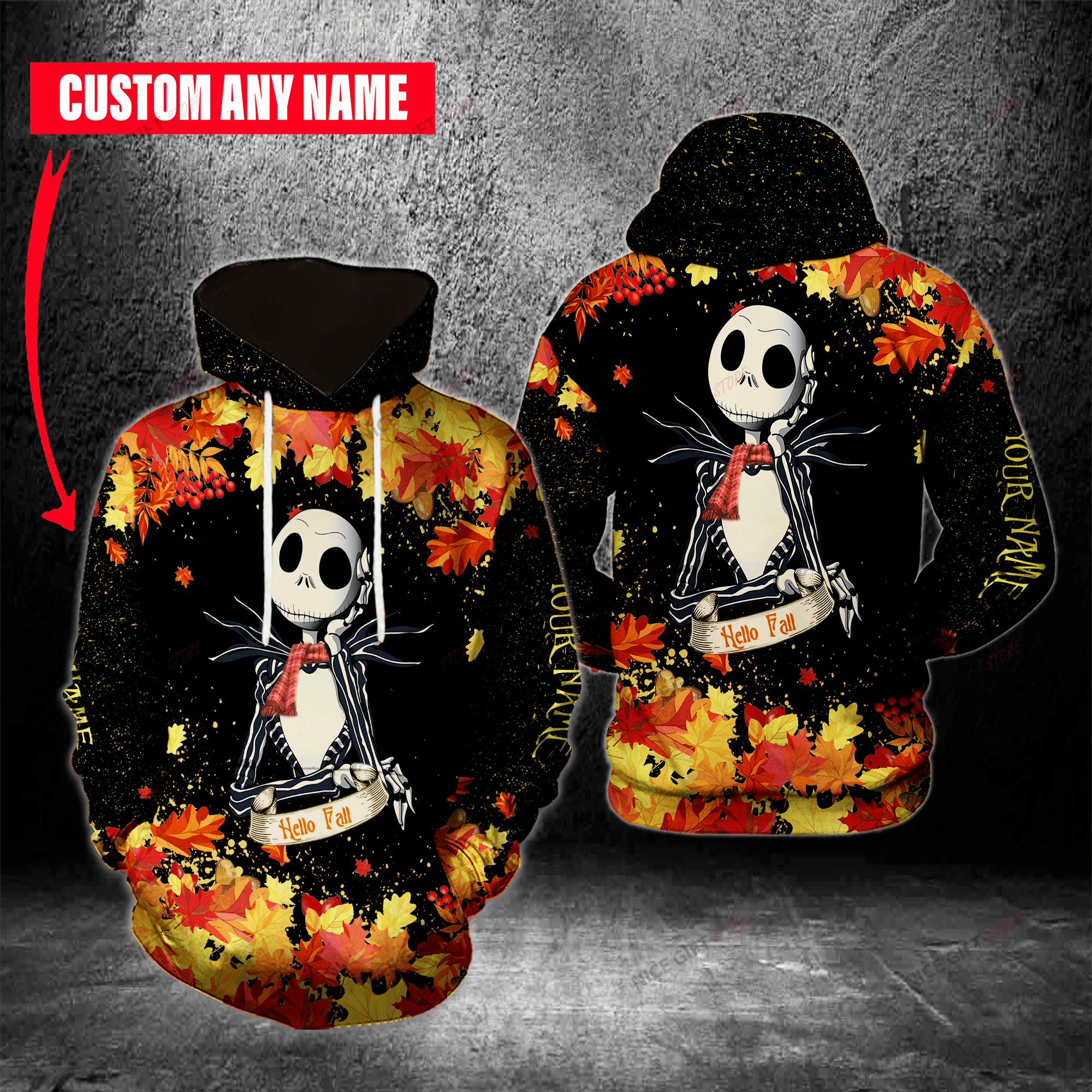 Hello Fall Custom Name Hoodie 3D 3Ho-E6X6