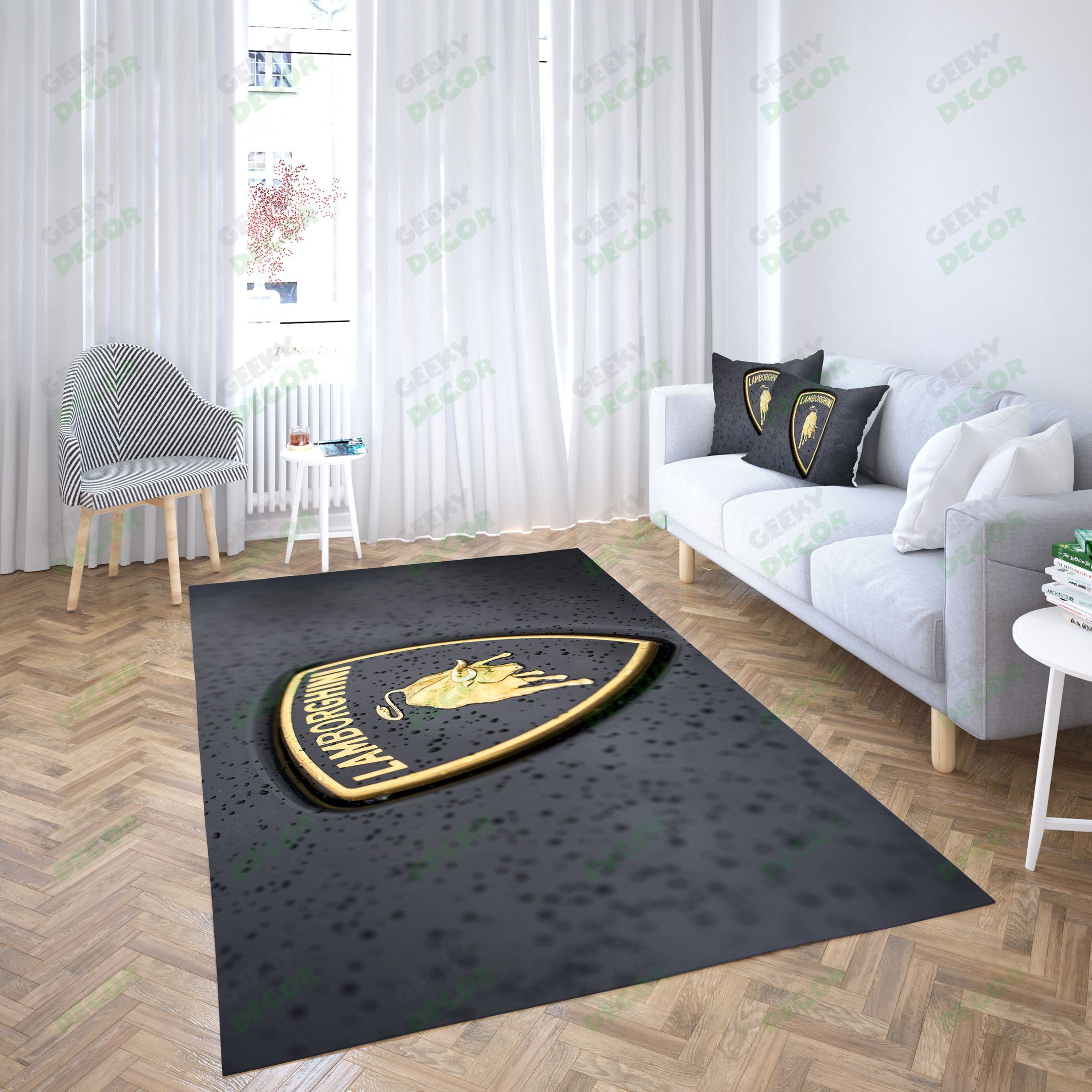 Lamborghini Logo 3D Creative Design Carpet Living Room – Area Rug