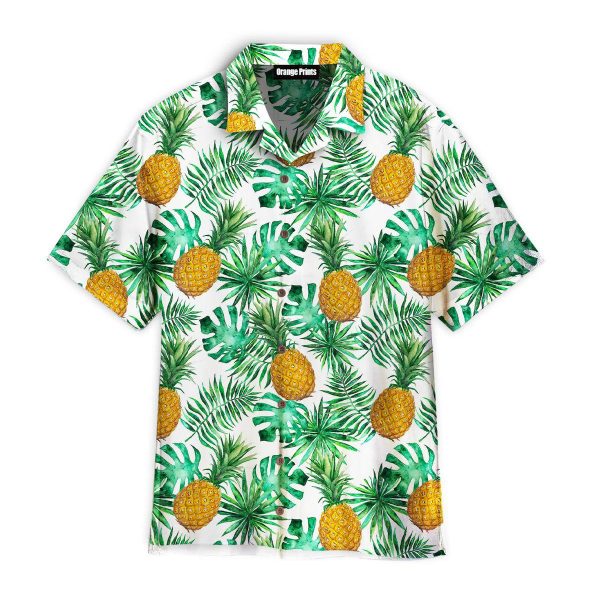 Pineapple And Leaves Seamless Pattern Hawaii Shirt For Men Women Ha18804