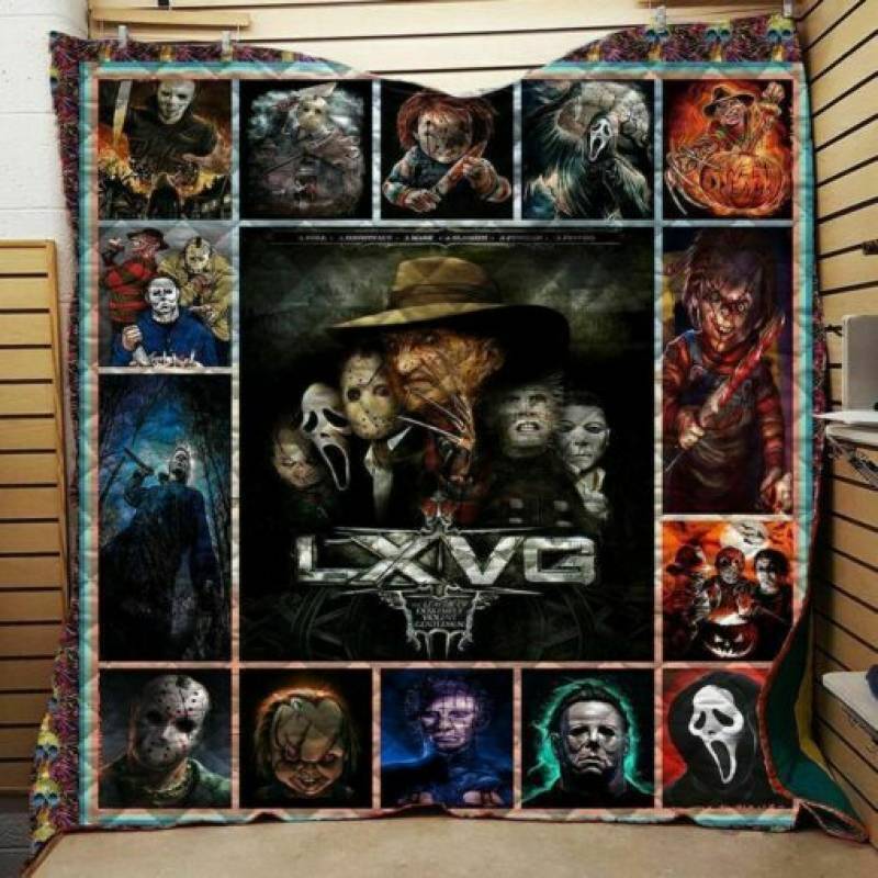 homesweetquilt – Blanket Lxvg Horror Characters Michael Jason Freddy Pinhead Halloween fleece blanket, hf2808