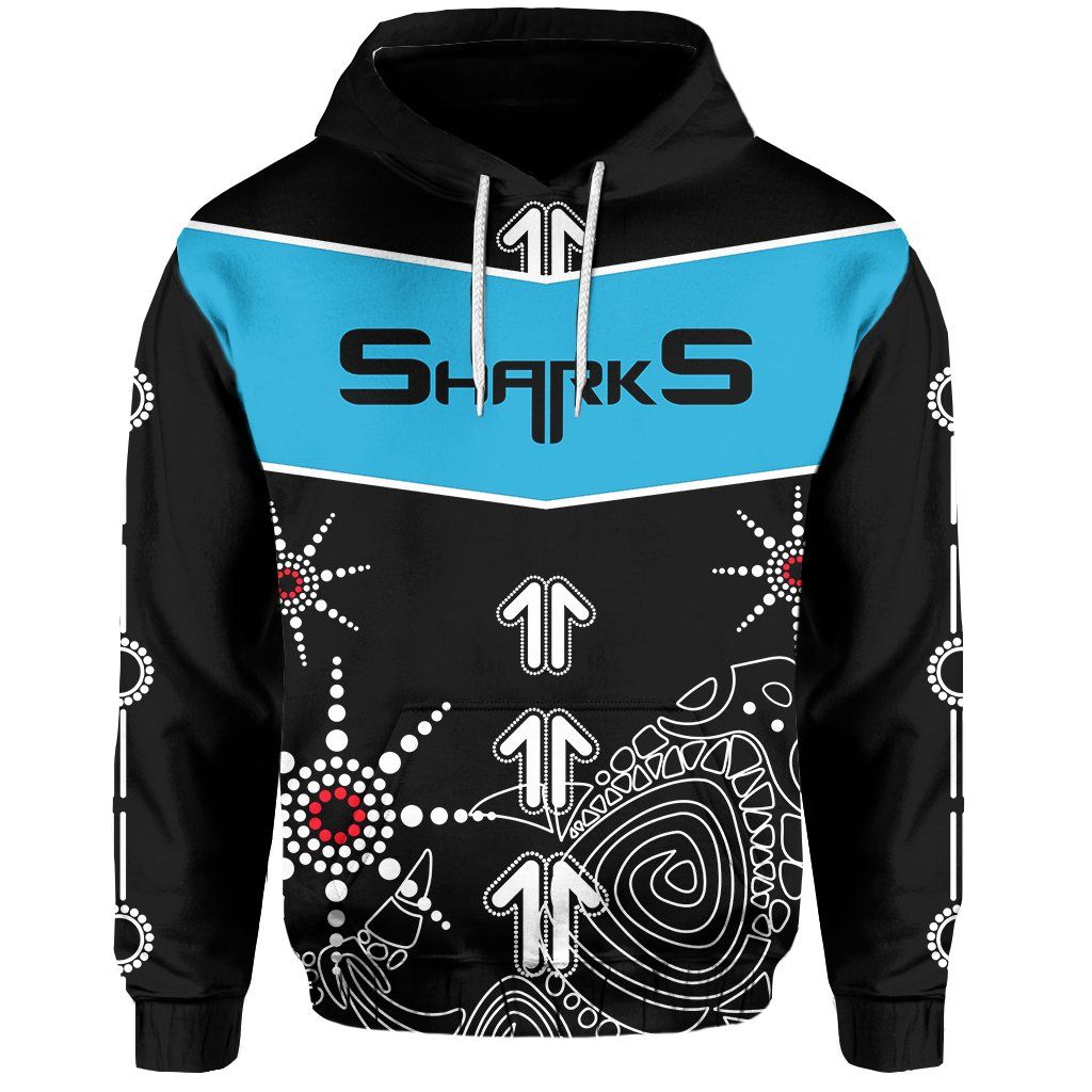 Sharks Hoodie Aboriginal Black TH4