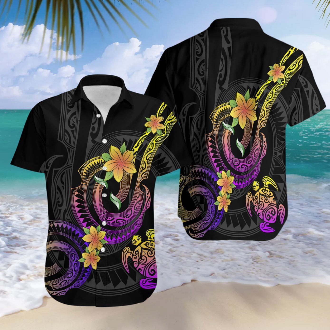 Amazing Polynesian Frangipani Flower Hawaii Shirt For Men Women Adult Ha77536