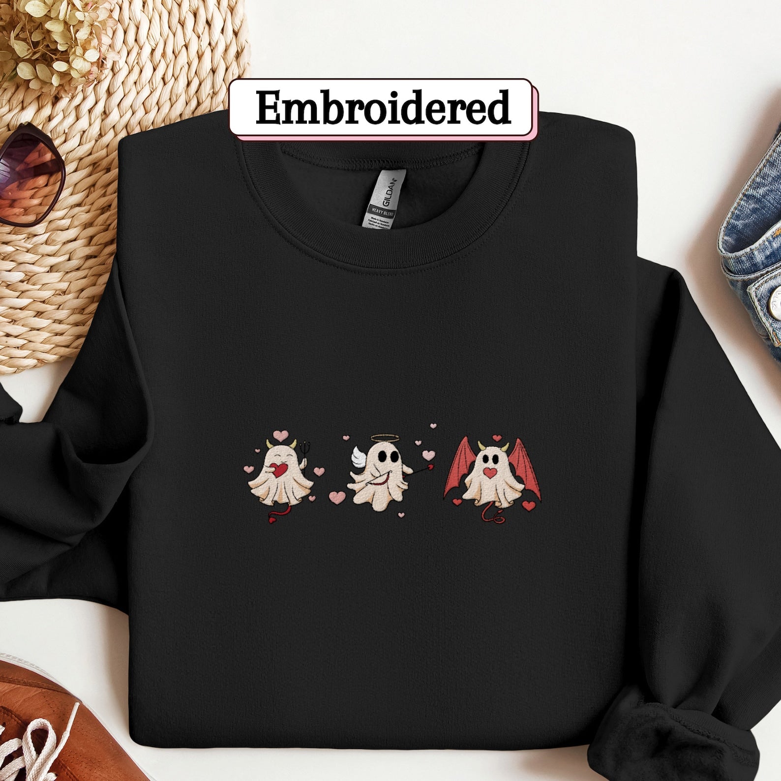 Valentine’S Day Embroidered Sweatshirt 2D Crewneck Sweatshirt All Over Print Sweatshirt For Women Sweatshirt For Men Sws5198