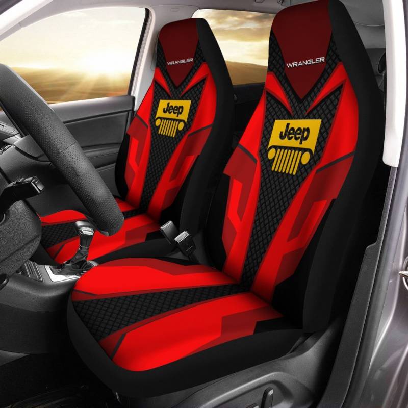 Jeep WrangLer TNC Car Seat Cover (Set of 2) Ver 2 (Red)