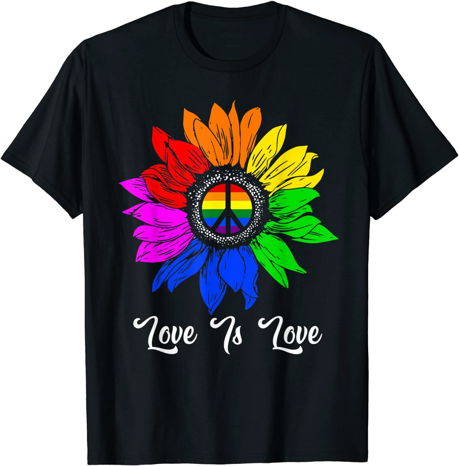 Rainbow Sunflower Pride Shirts, Love Is Love Lgbt Gay Lesbian Pride T Shirt