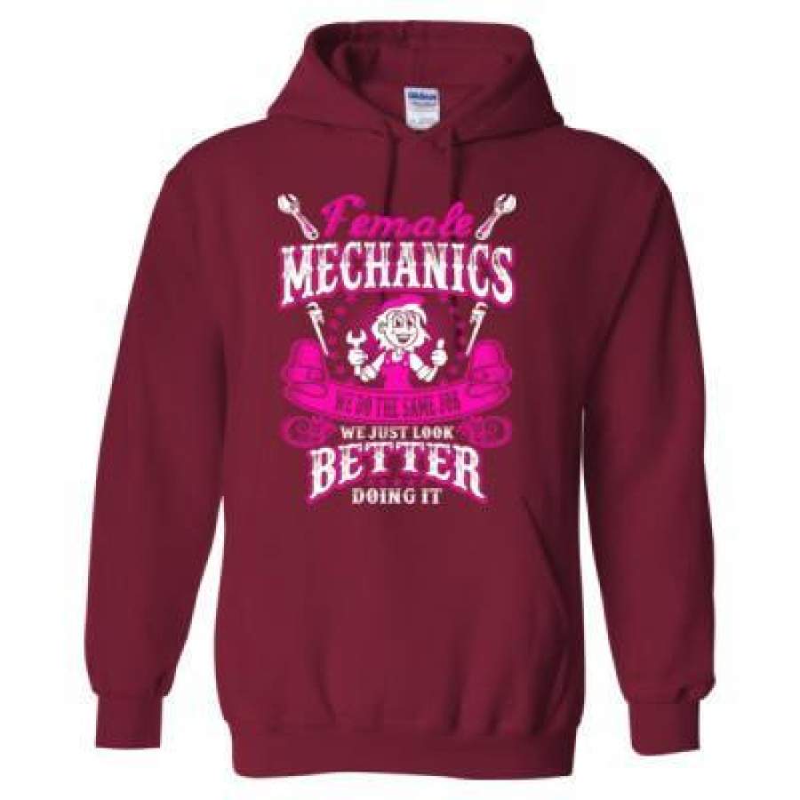 AGR Female Mechanics We Do Same Job Look Better Doing It – Heavy Blend™ Hooded Sweatshirt