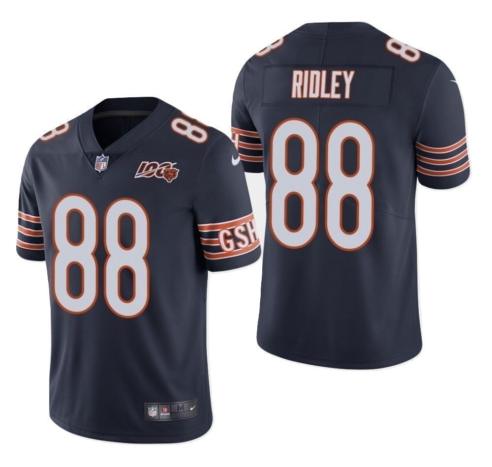 Mens Chicago Bears 88 Riley Ridley 100Th Season Limited Jersey Navy